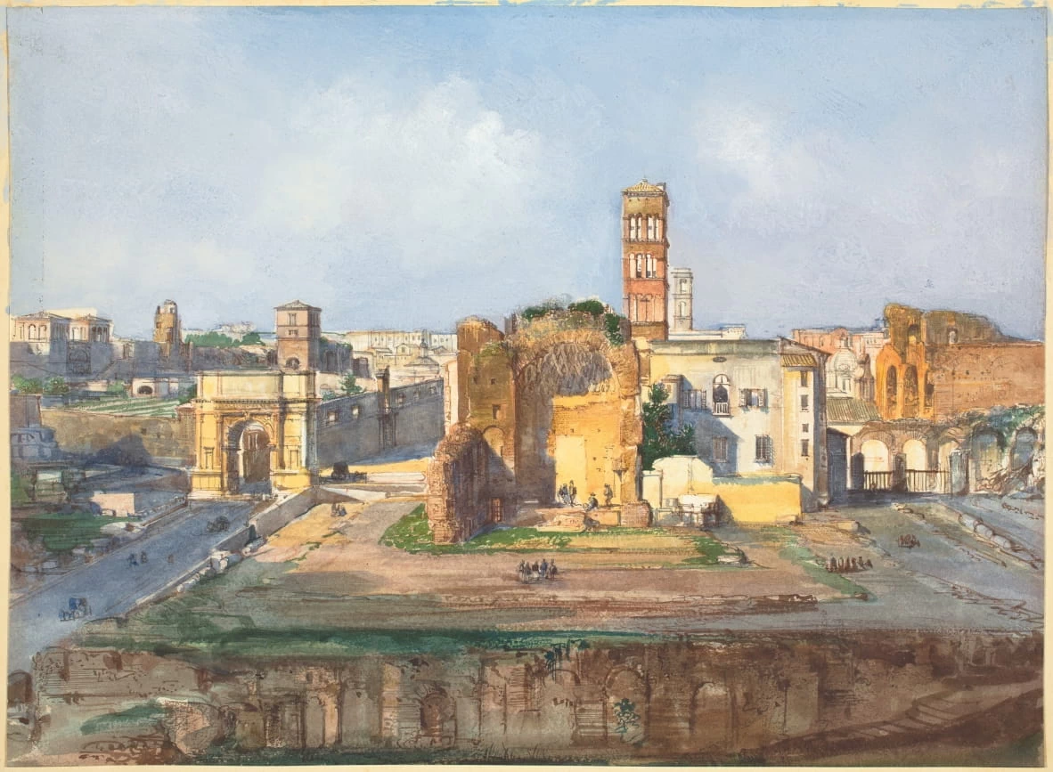 L'Arco di Tito e il tempio di venere a Roma - oseph F. McCrindle Collection, National Gallery of Art
